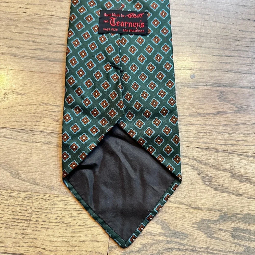 Vintage‎ Robert Talbott Necktie Silk Floral Green Blue Red Menswear Formal